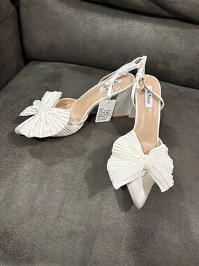 ASOS White Bow Pointed Slingback Heels
